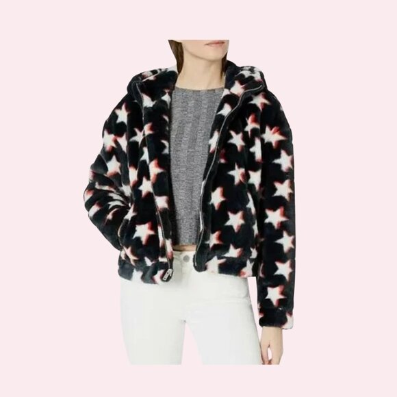 NWOT UGG Australia Mandy Faux Fur Star Zip Jacket